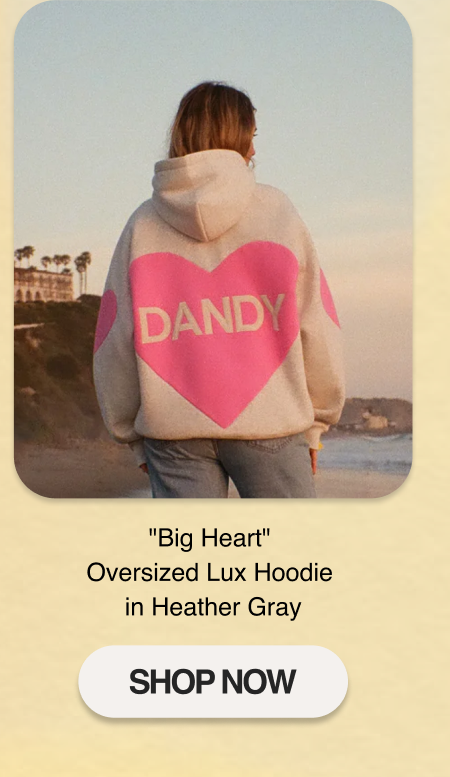 "Big Heart" Oversized Lux Hoodie in Heather Gray