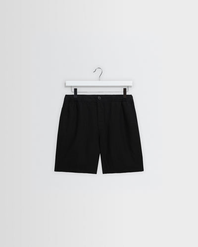 Kurt - Black Washed Linen Shorts