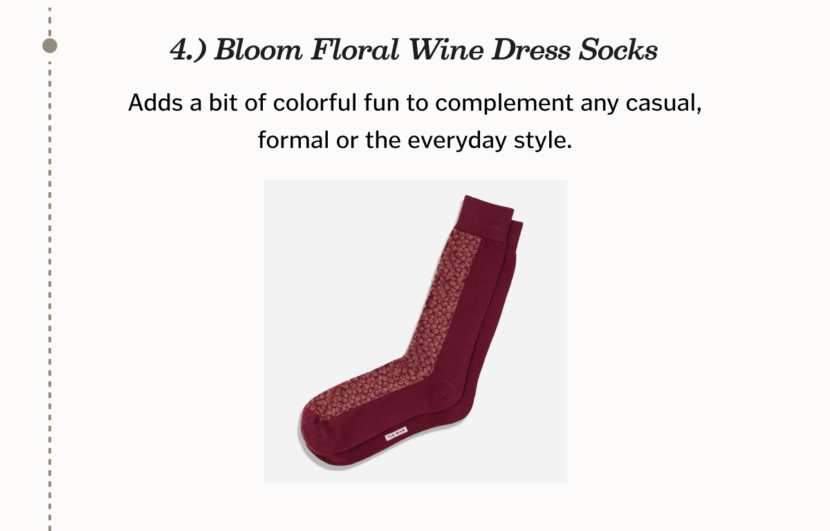 Bloom Floral Wine Dress Socks