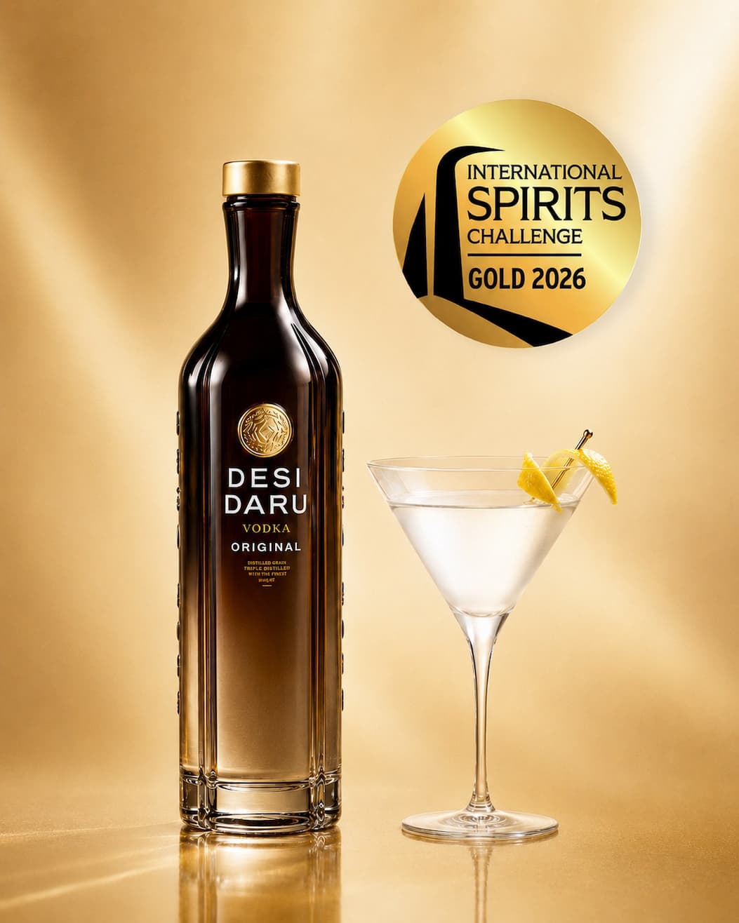 Desi Daru Original Vodka, International Spirits Challenge Gold 2026