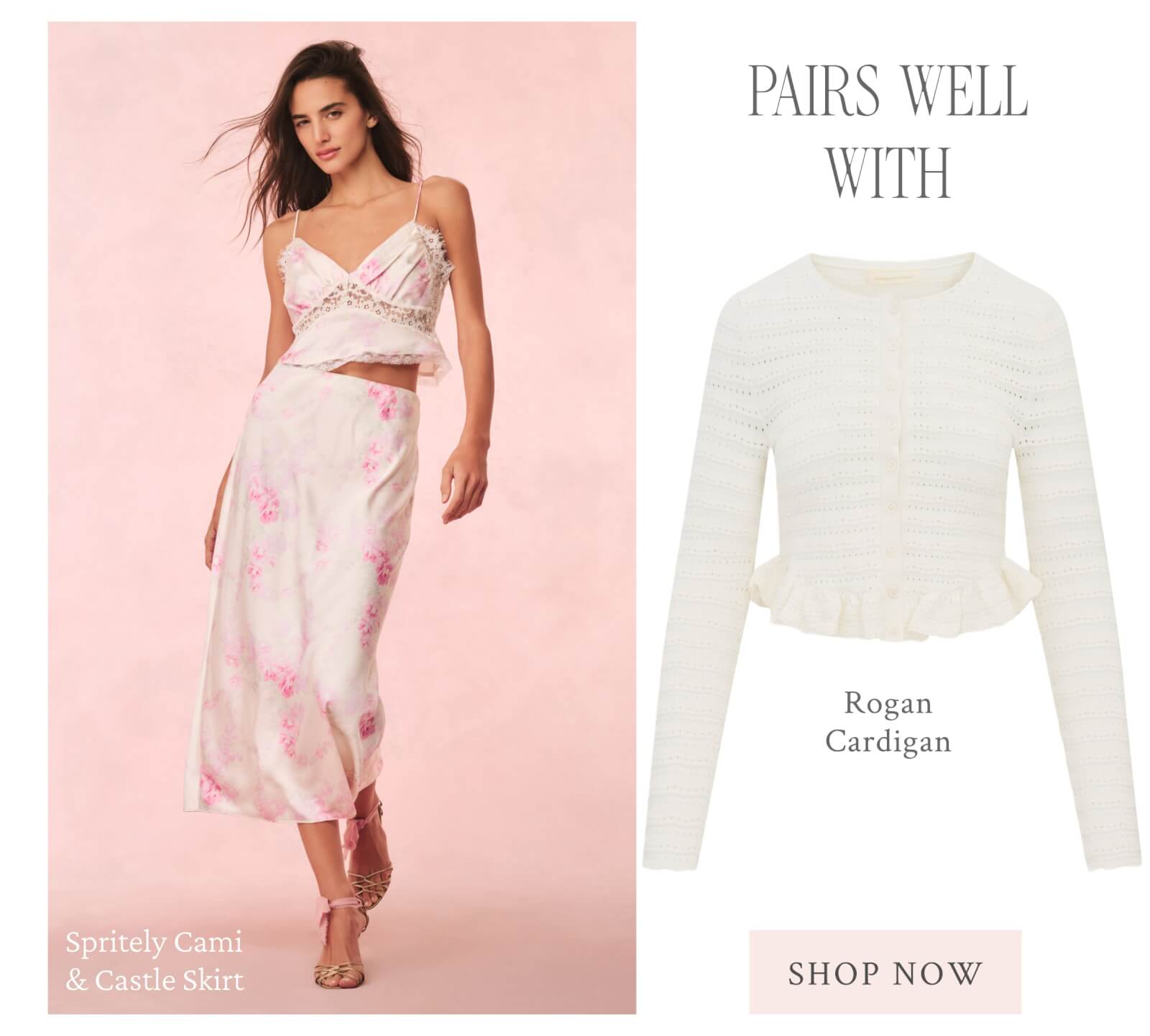 Spritely Cami & Castle Skirt Pairs Well With Rogan cardigan <SHOP NOW>