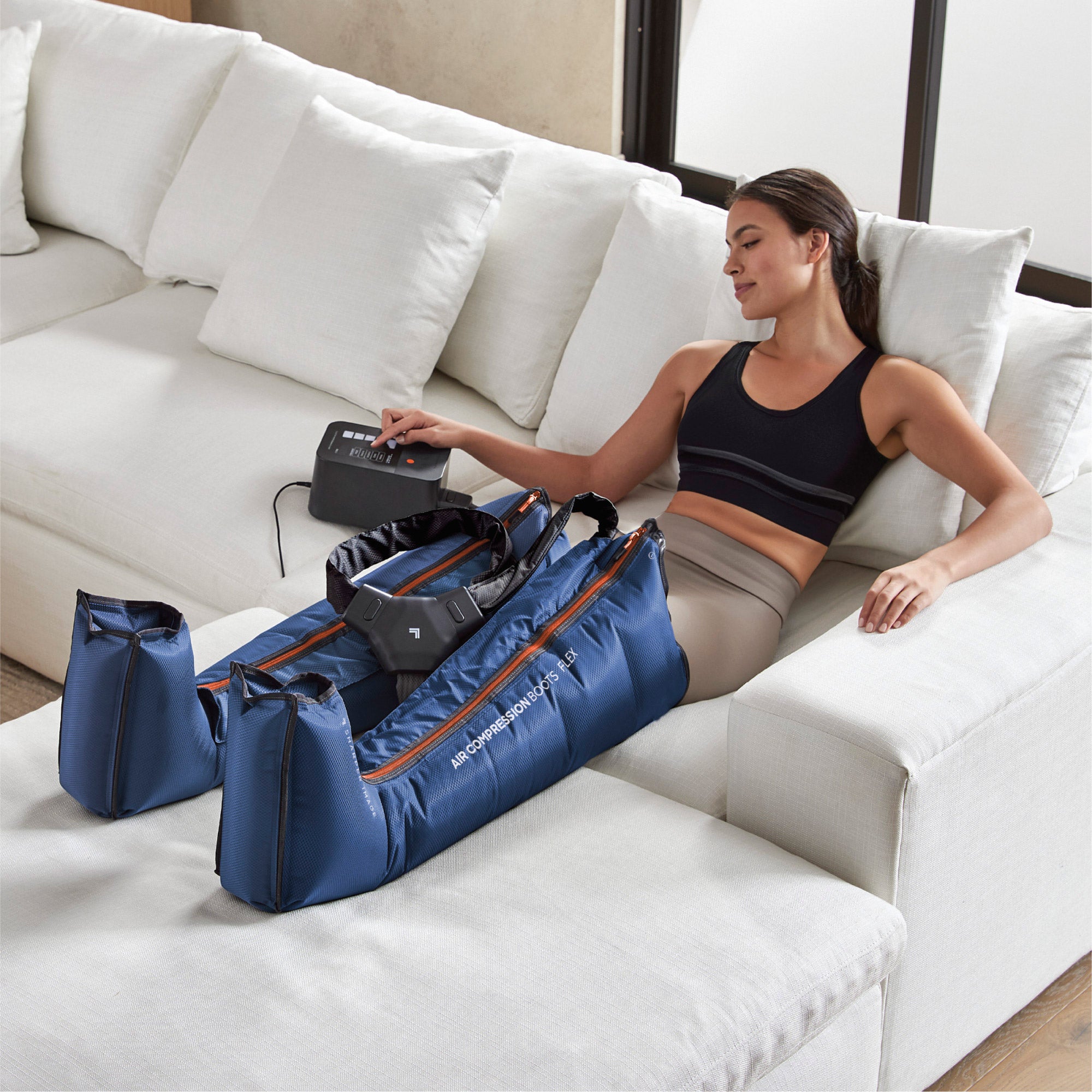 Sharper Image Air Compression Boots Flex Leg Recovery System