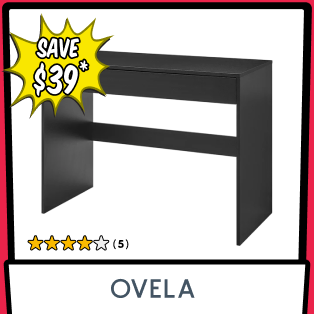 Ovela Jasper 1 Drawer Desk (Black) Product Image