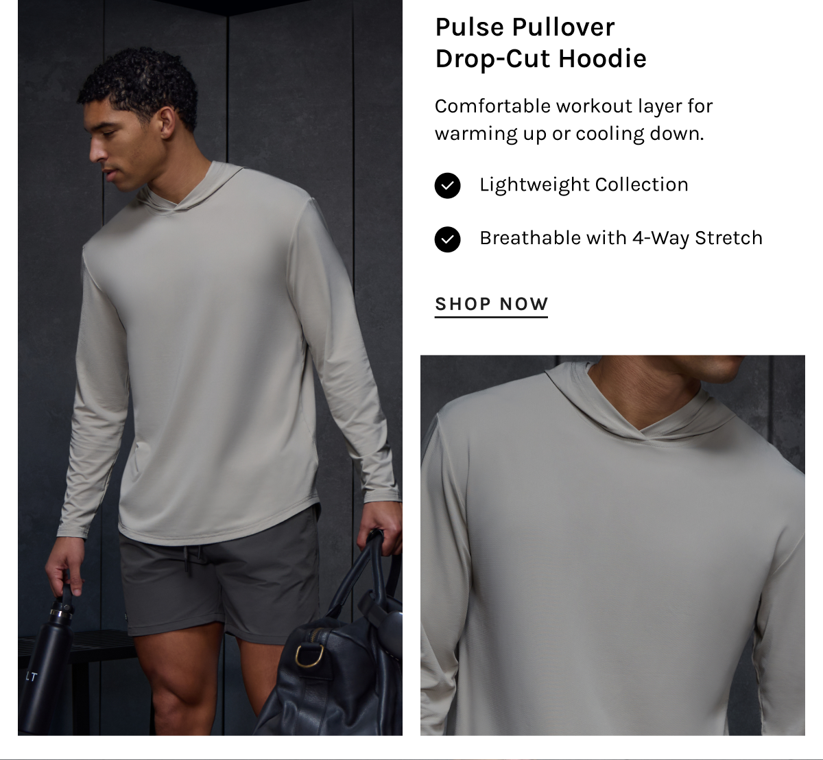 Pulse Pullover Drop-Cut Hoodie | c