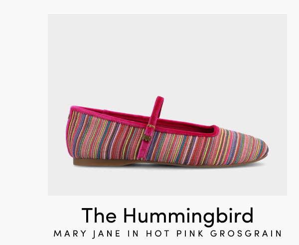 The Hummingbird Mary Jane In Hot Pink Grosgrain