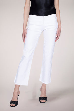 Quinn Mid Rise Straight Jean -  White