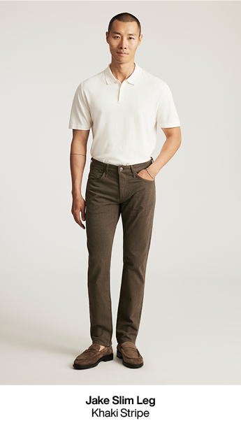 Jake Slim Khaki Stripe