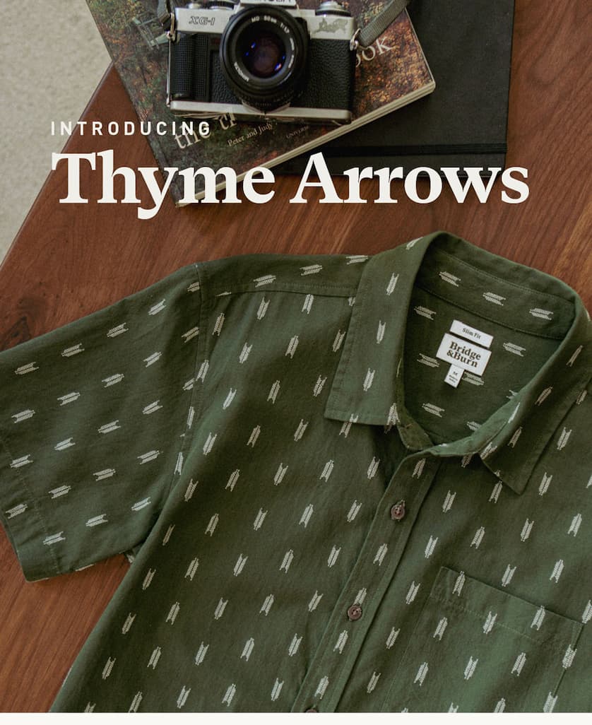 Thyme Arrows fabric feature