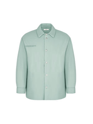 Flower-Warmth Padded Overshirt—Eucalyptus Blue