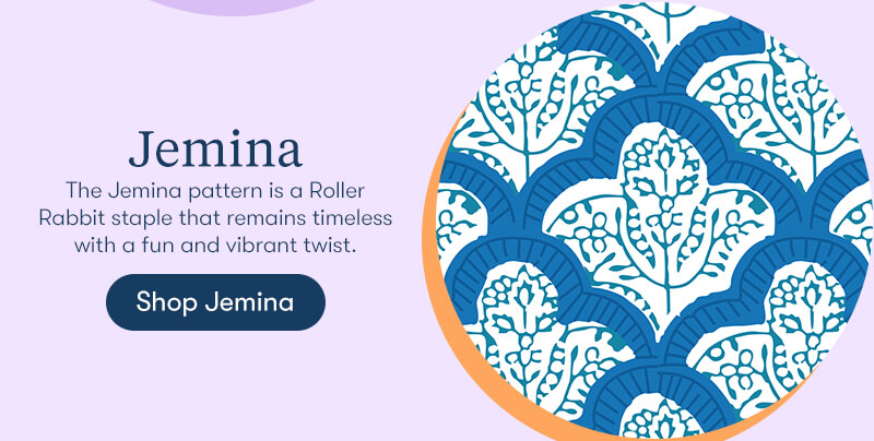 The Jemina pattern is a Roller Rabbit staple that remains timeless with a fun and vibrant twist.