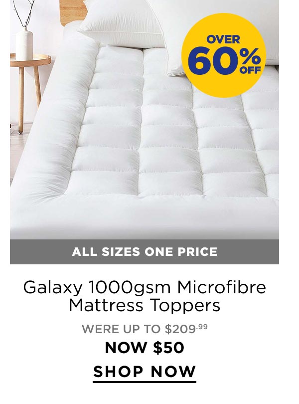 Galaxy 1000gsm Microfibre Mattress Toppers