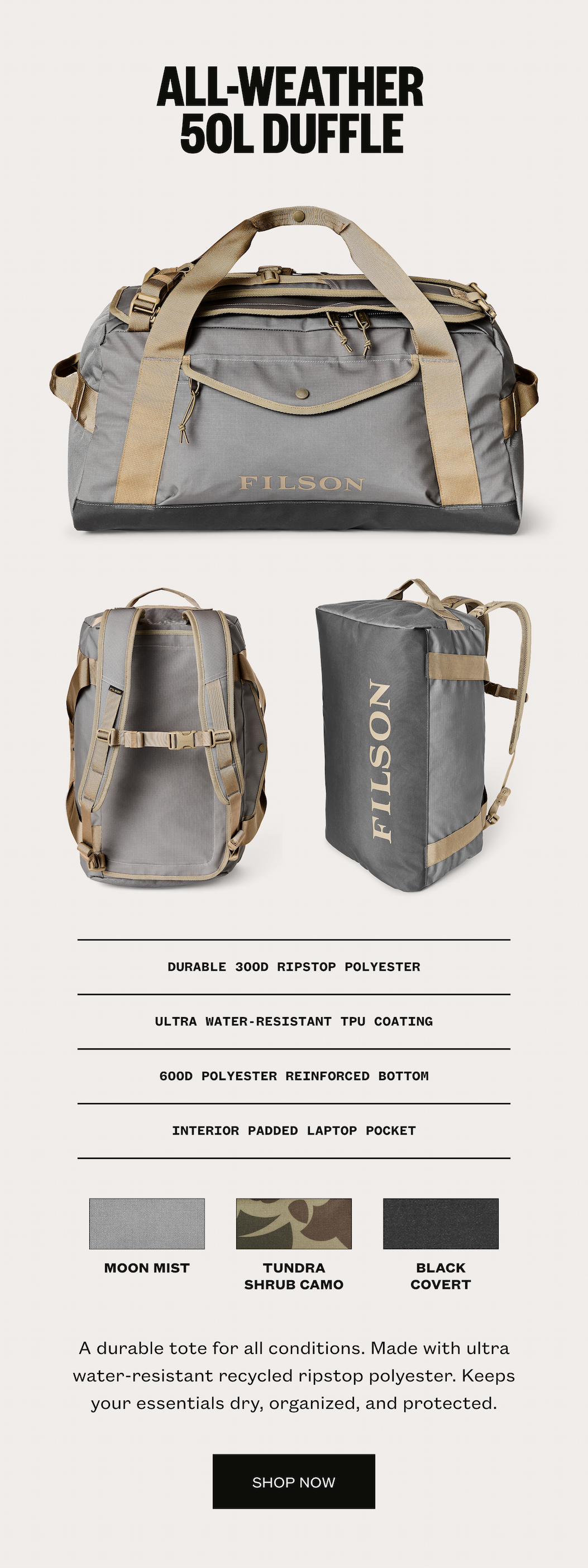 All-Weather 50L Duffle