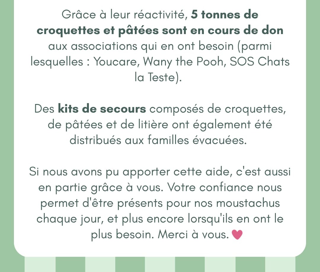 5 tonnes de dons envoyées