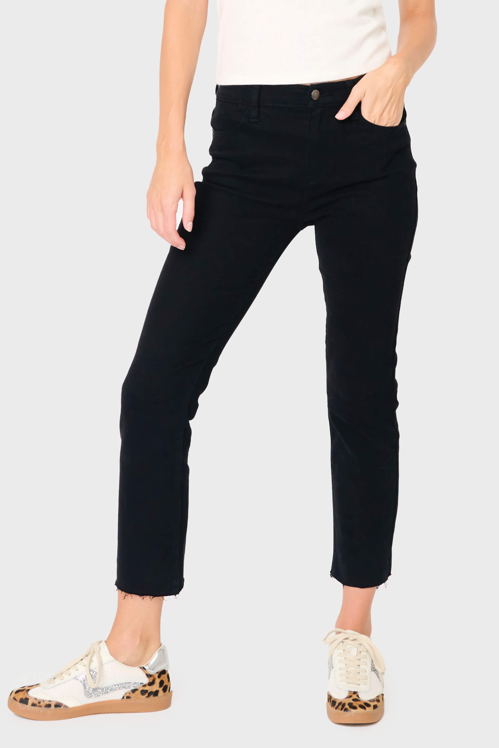 Image of Essential Mini-Flare Leg Denim with Raw Hem