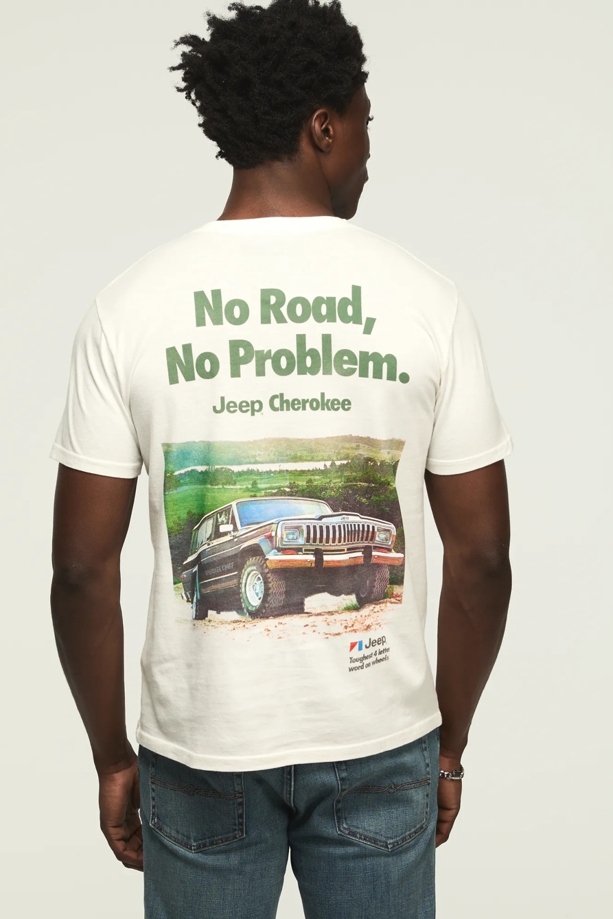 Image of Lucky Brand Jeep Cherokee Tee - Men's Clothing Tops Shirts Tee Graphic T Shirts in Bright White