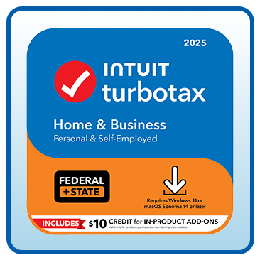 TurboTax Home and Business 2025 Federal E-File/State Download for PC/Mac, Plus $10 Credit In-Product