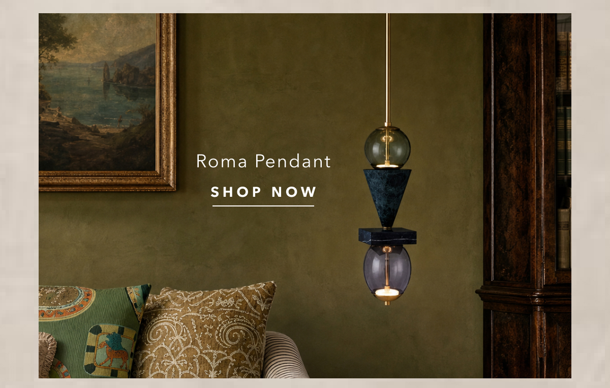 Roma Modern Classic Green Marble Geometric Pendant