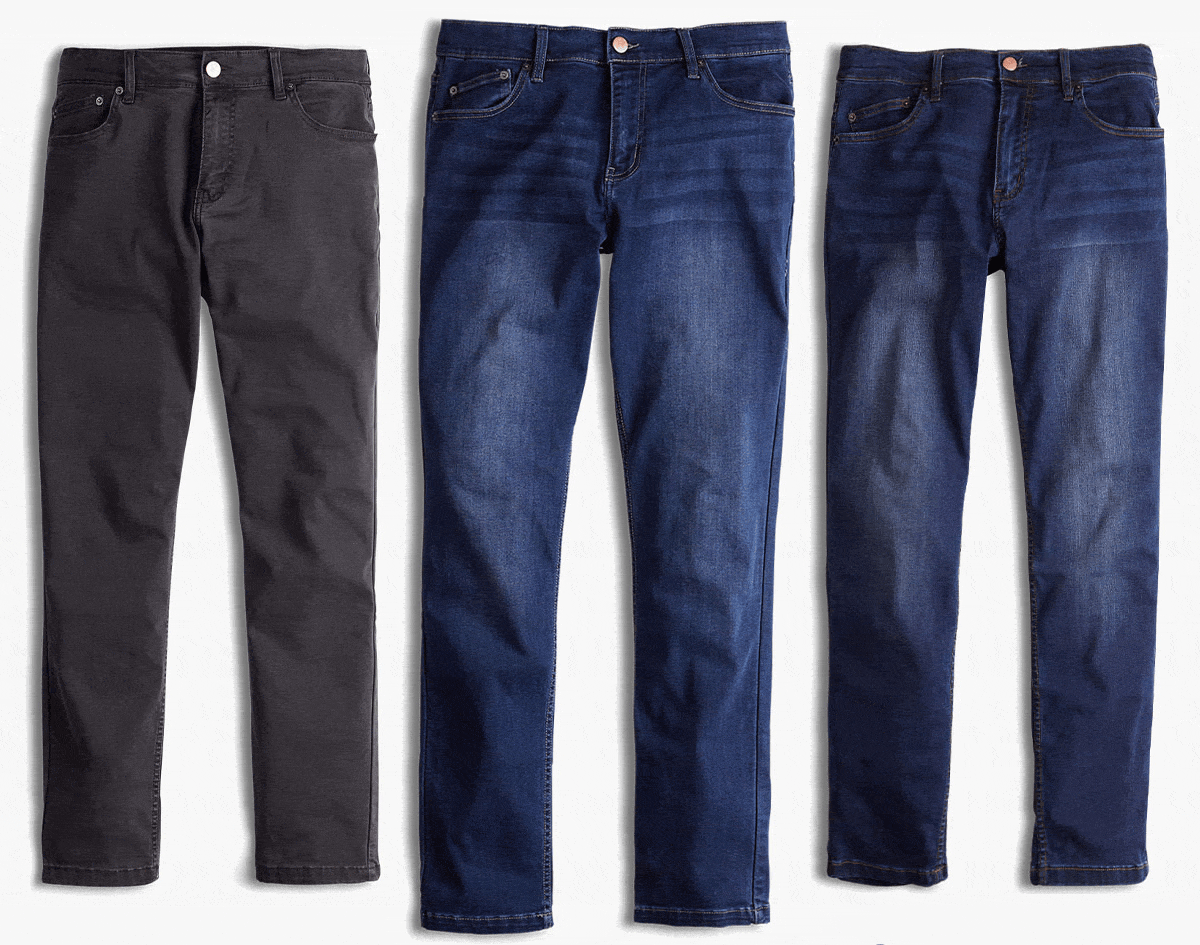 three Vault Edition Jeans styles: Kinzies, Willys, Hamms