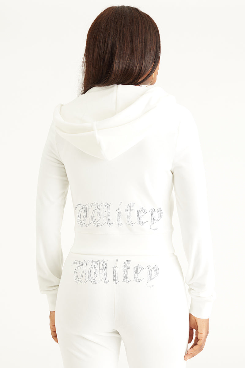 Image of Wifey Customizable Big Bling Velour Hoodie