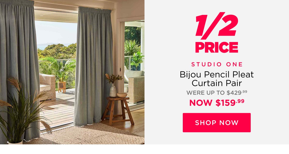 Studio One	Bijou Pencil Pleat Curtain Pair