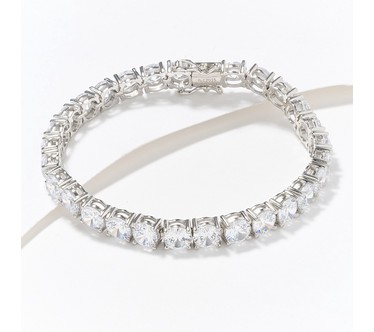 Diamonique Classics 6mm Round Magnetic Clasp Tennis Bracelet