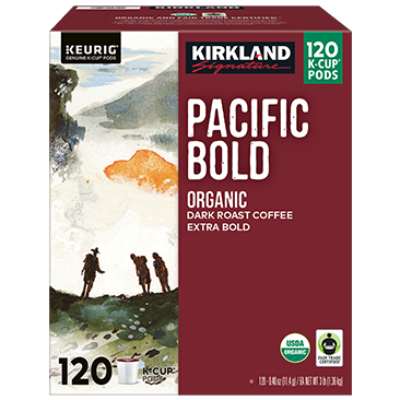 Kirkland Signature Coffee Organic Pacific Bold K-Cup Pod, 120-Count