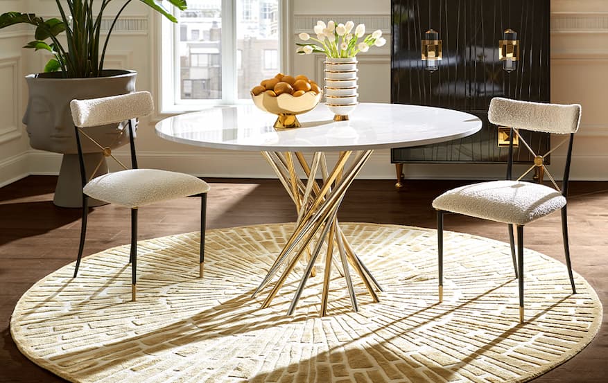 Sunburst Hand-Knotted Round Rug