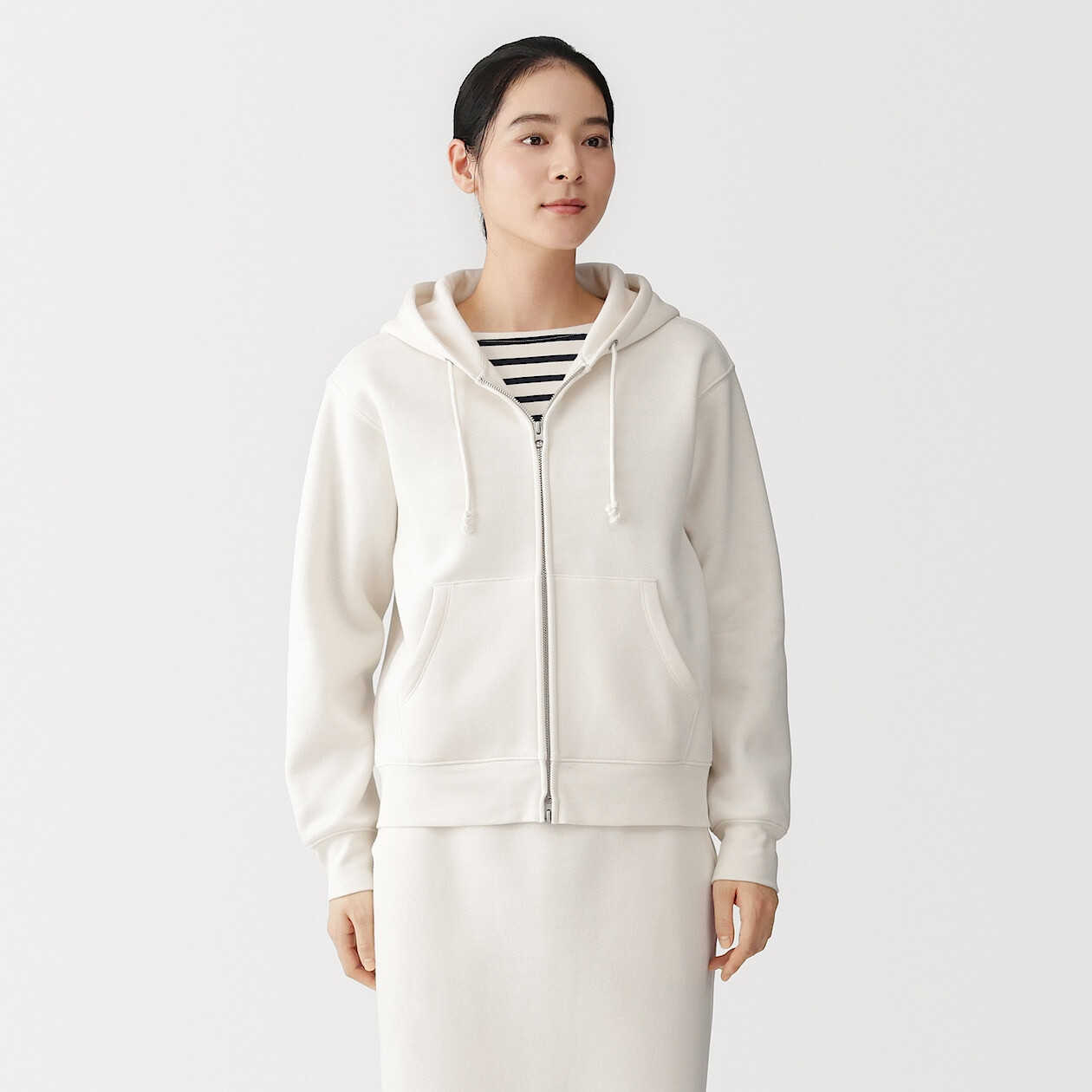 Image of Women's Cotton Blend Zip Hooded Sweatshirt