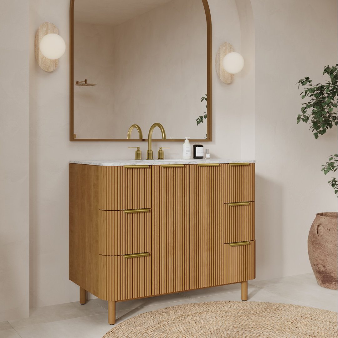 Nova 42" Marble Top Single Sink Bathroom Vanity