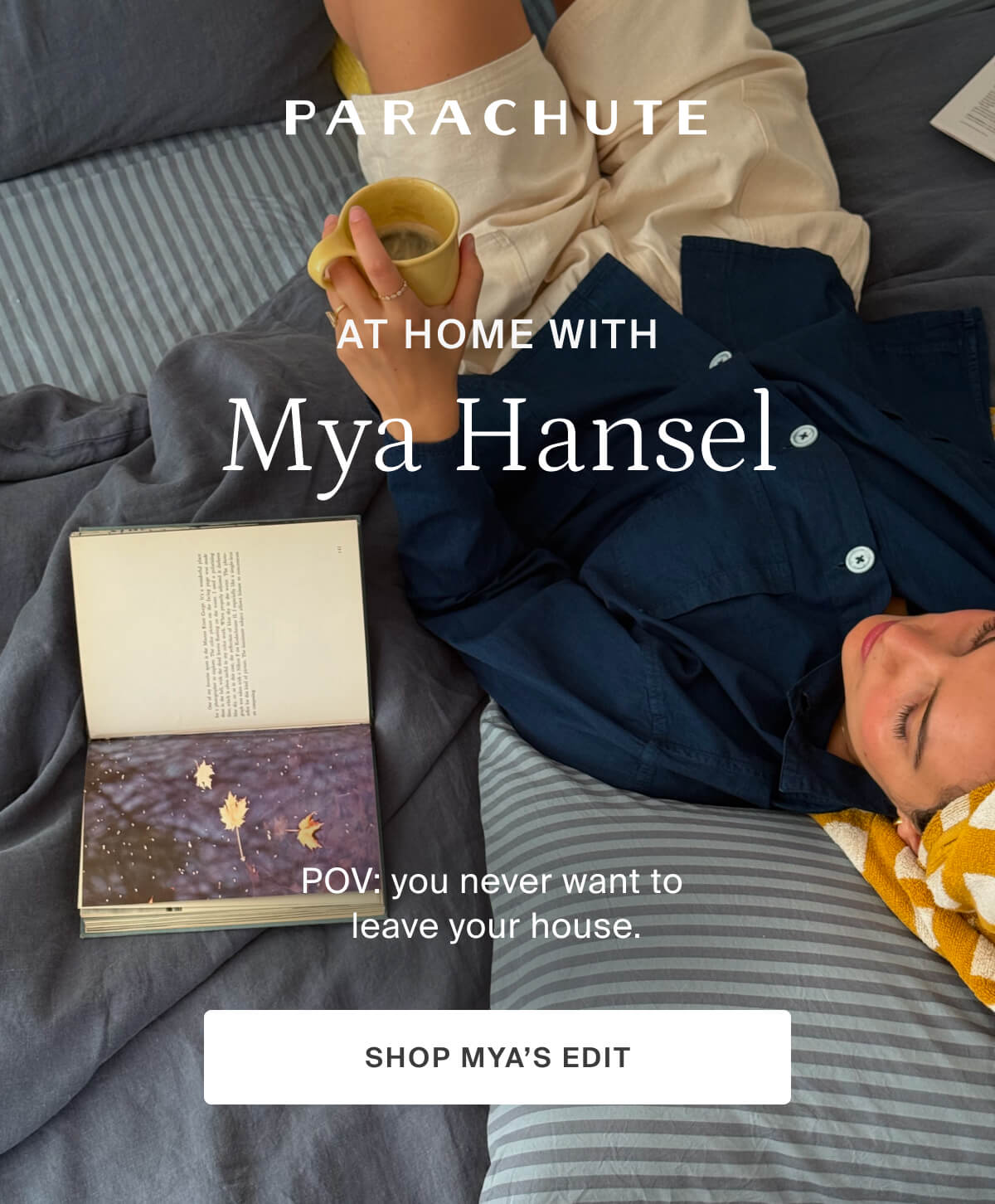 parachute, at home with mya hansel, shop maya's edit