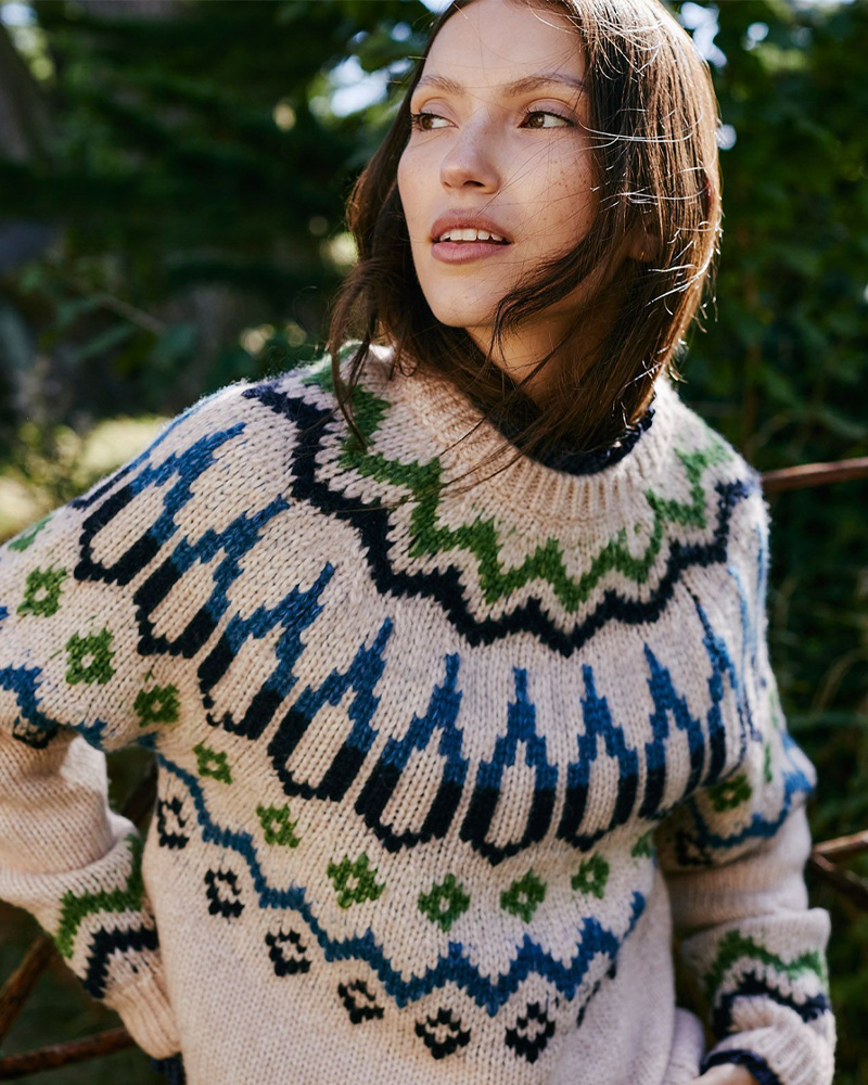 Luxe Fair Isle Yoke Crew Neck Jumper