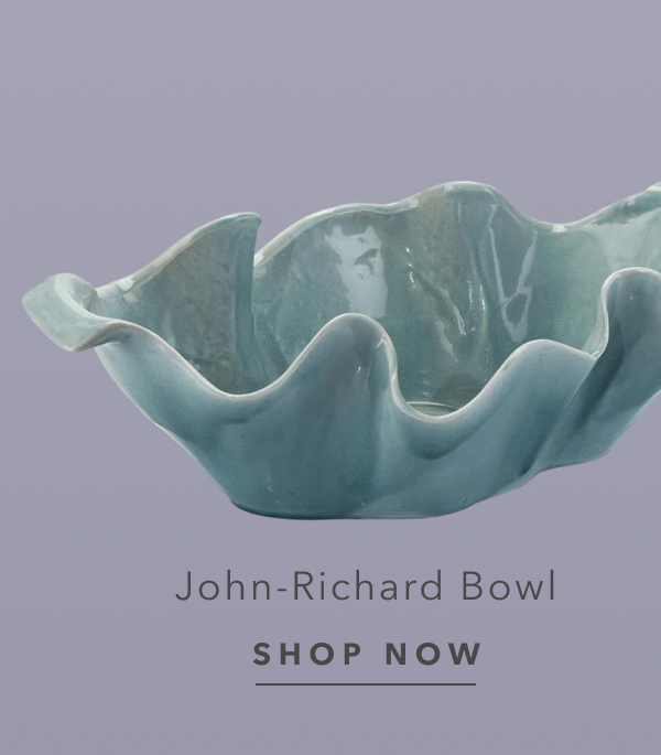 John-Richard Aegean Coastal Beach Blue Rippled Decorative Bowl