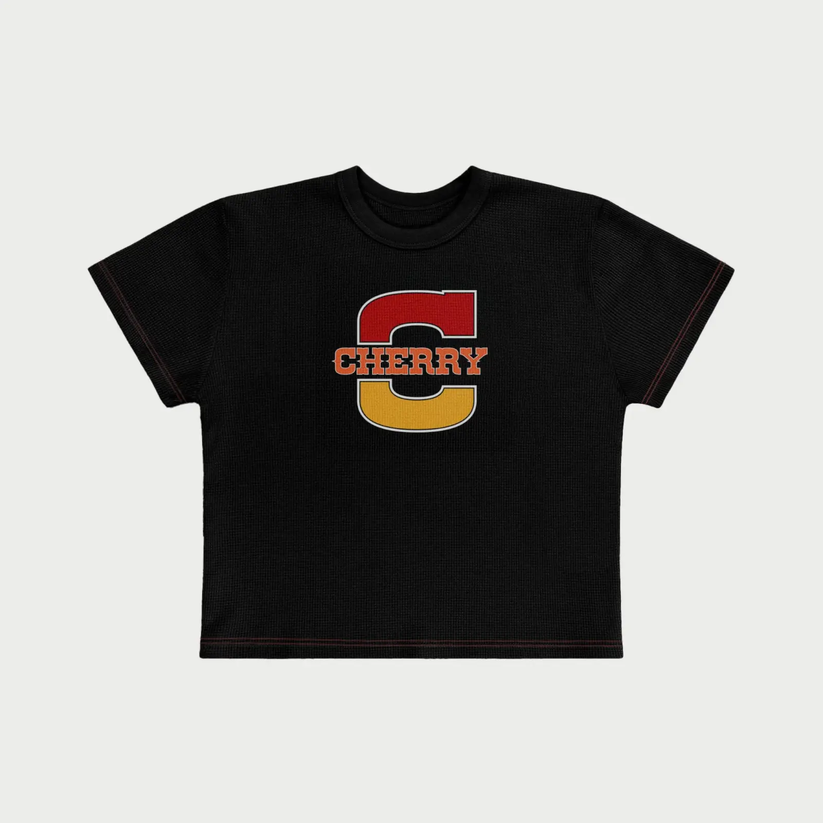 Image of Fox X Cherry Contrast Baby Tee