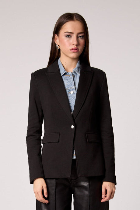 Helen Blazer in Black With Removable Denim Insert