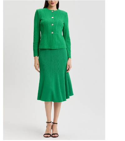 Flared Tonal Soft Knit Skirt