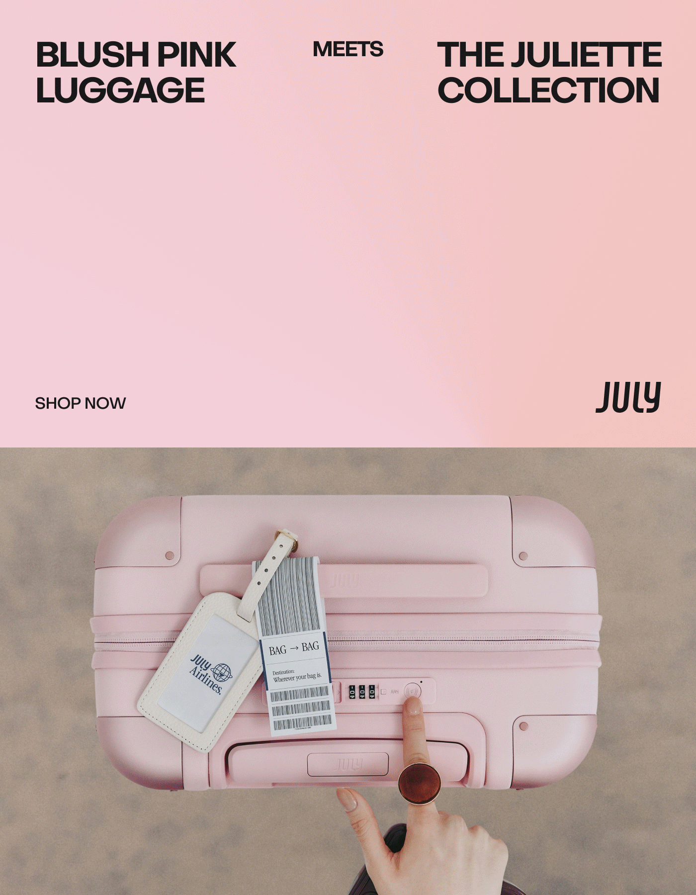 Blush Pink Luggage Meets The Juliette Collection