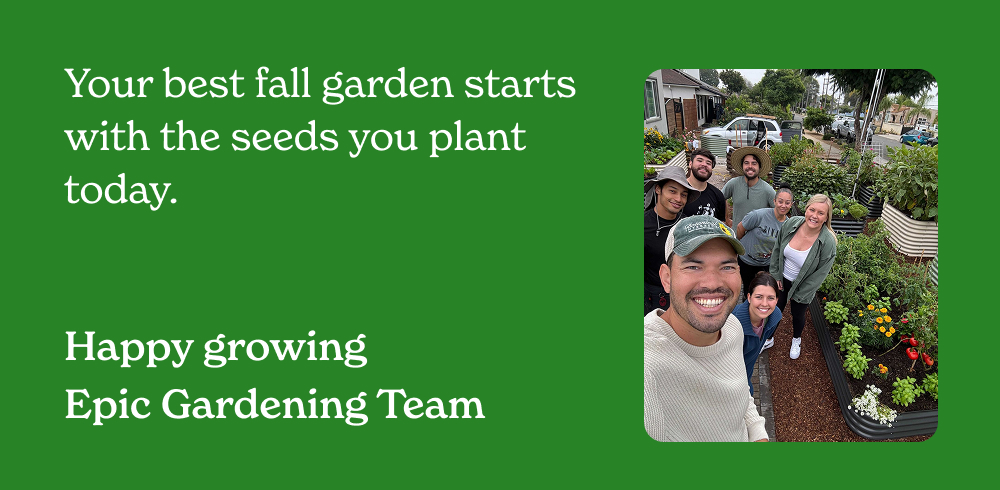 Your best fall garden starts with the seeds you plant today.