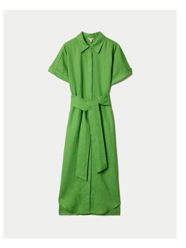 Linen Midi Shirt Dress