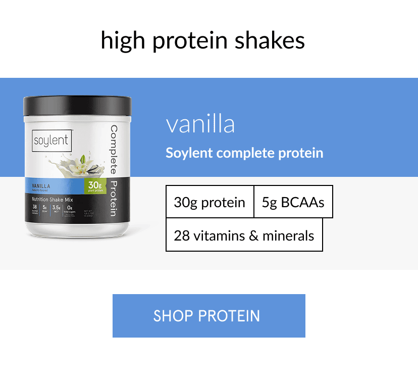 high protein shakes. vanilla complete protein shake