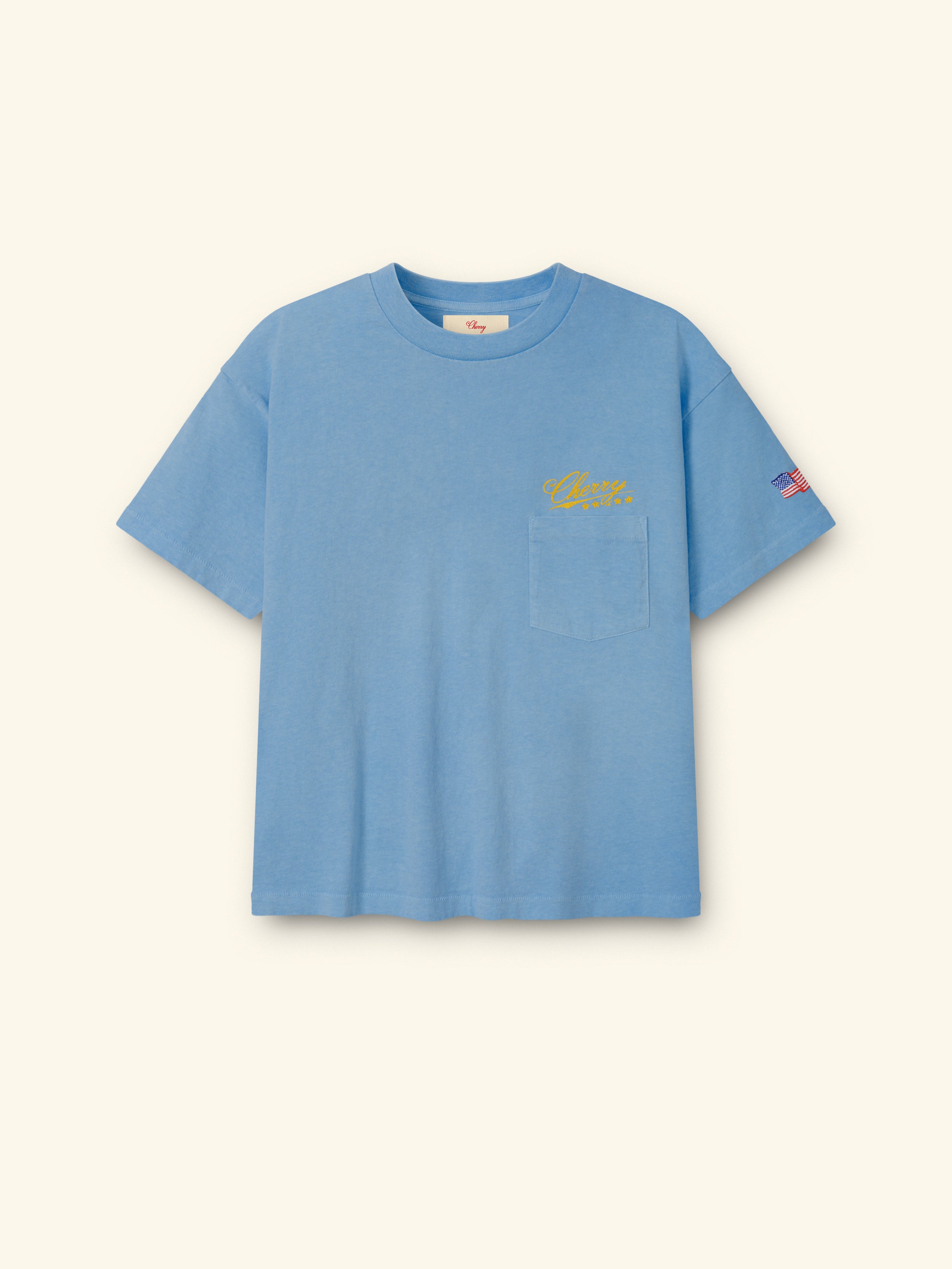 Image of 5 Star Boxy Pocket T-Shirt (Sky Blue)