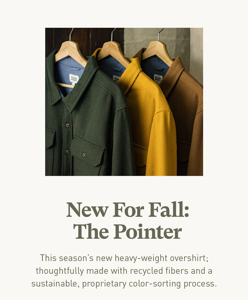 New Men's Pointer overshirts