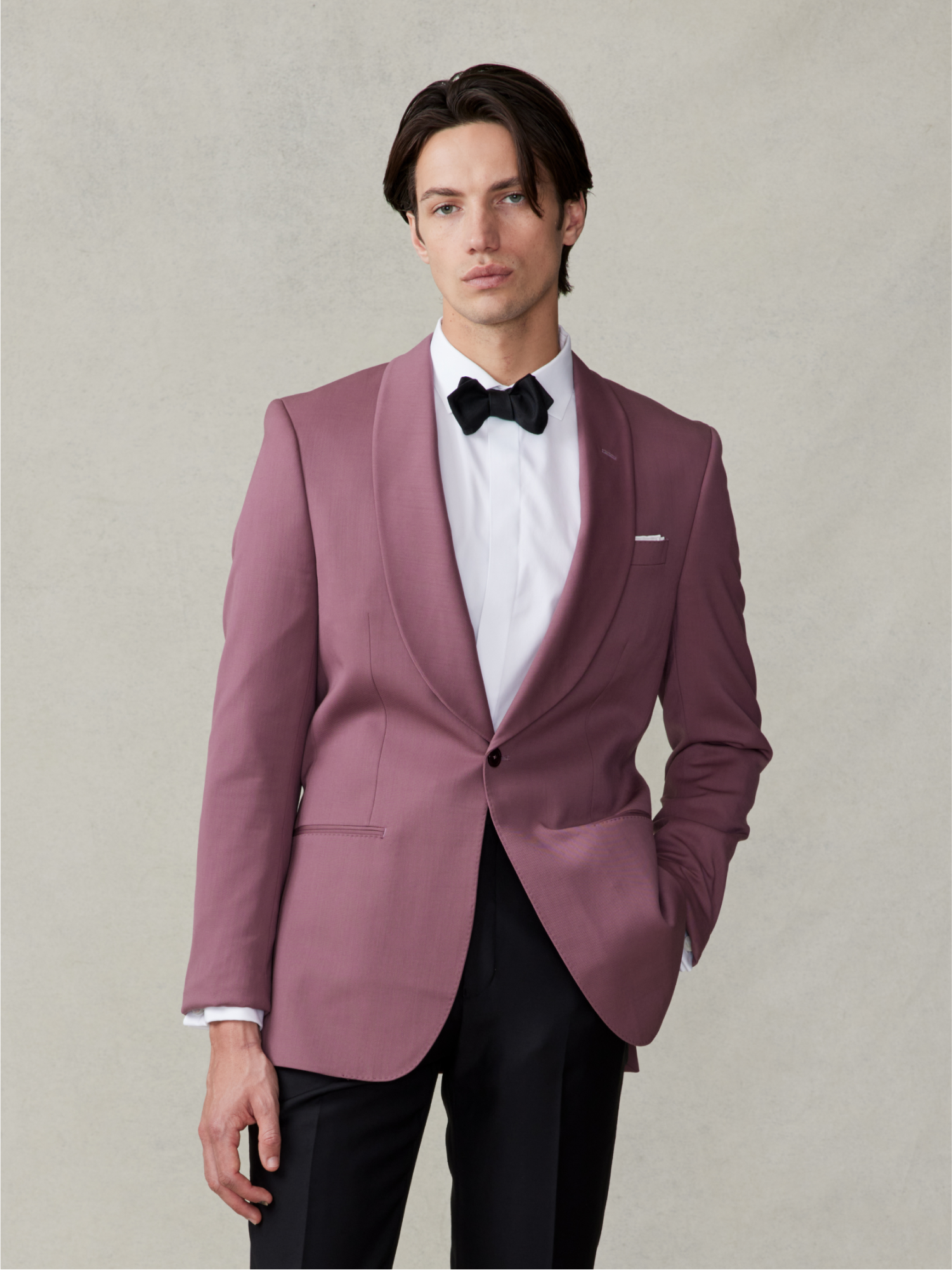 Image of Rose Shawl Collar Tuxedo Jacket