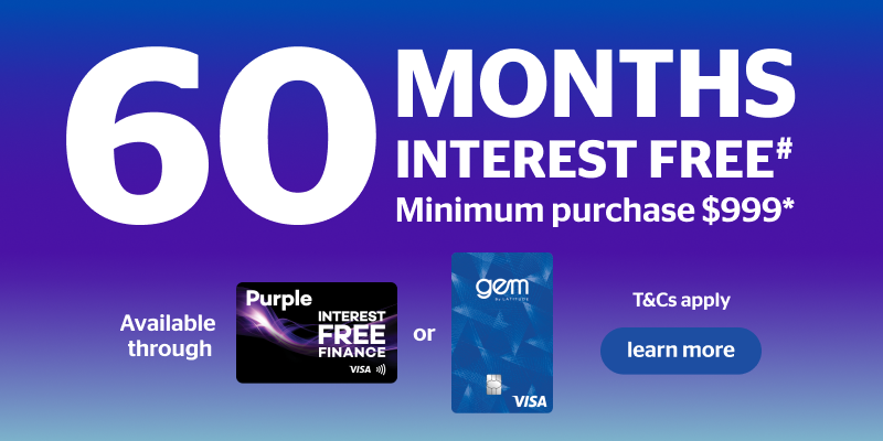 60 Months Interest Free Finance offer