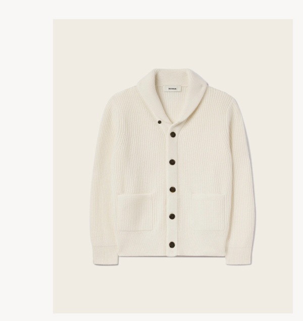 Natural California Cashmere Shawl Cardigan