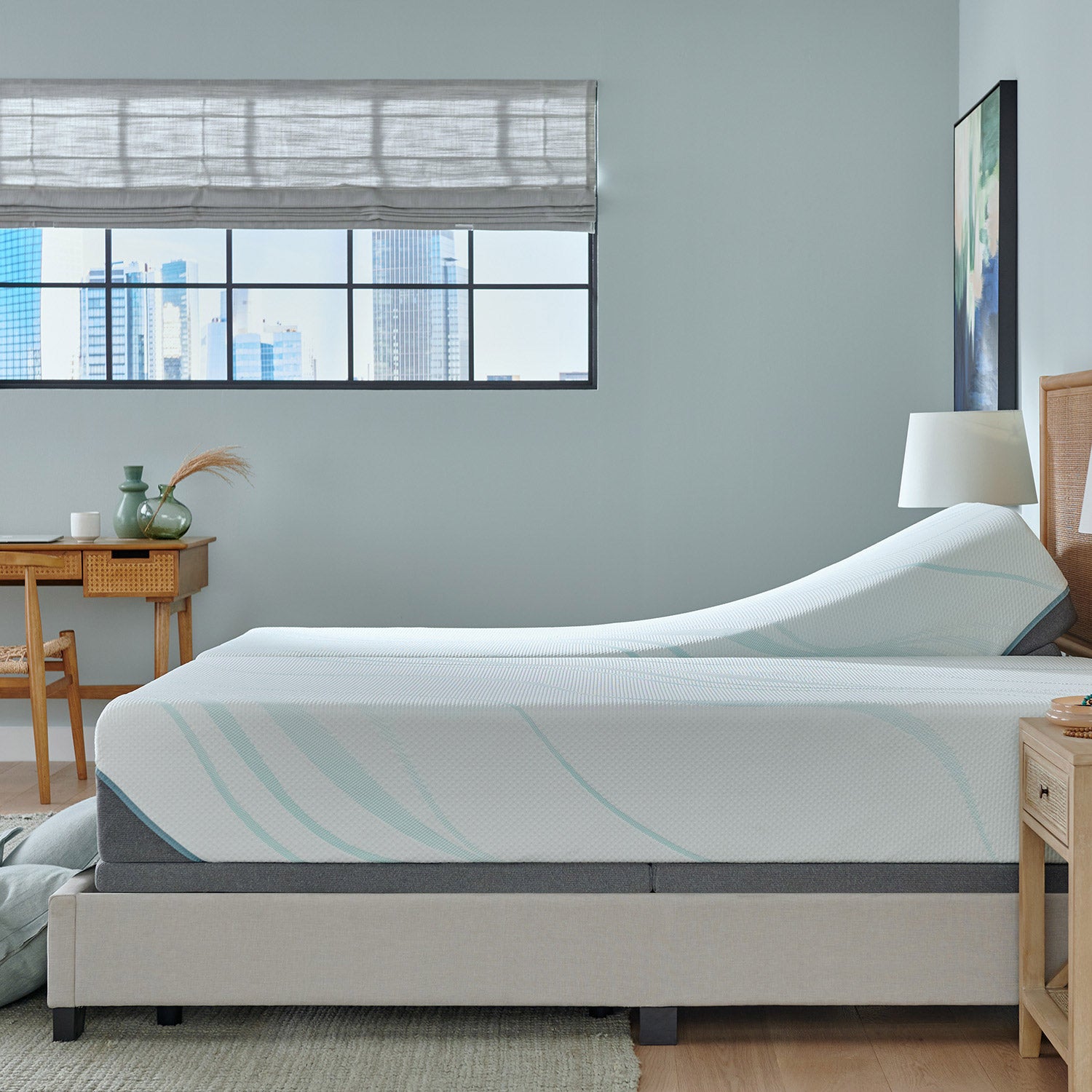 Tempur-Pedic Supreme 11.5” Medium Hybrid Mattress with Ergo Adjustable Base, Split King