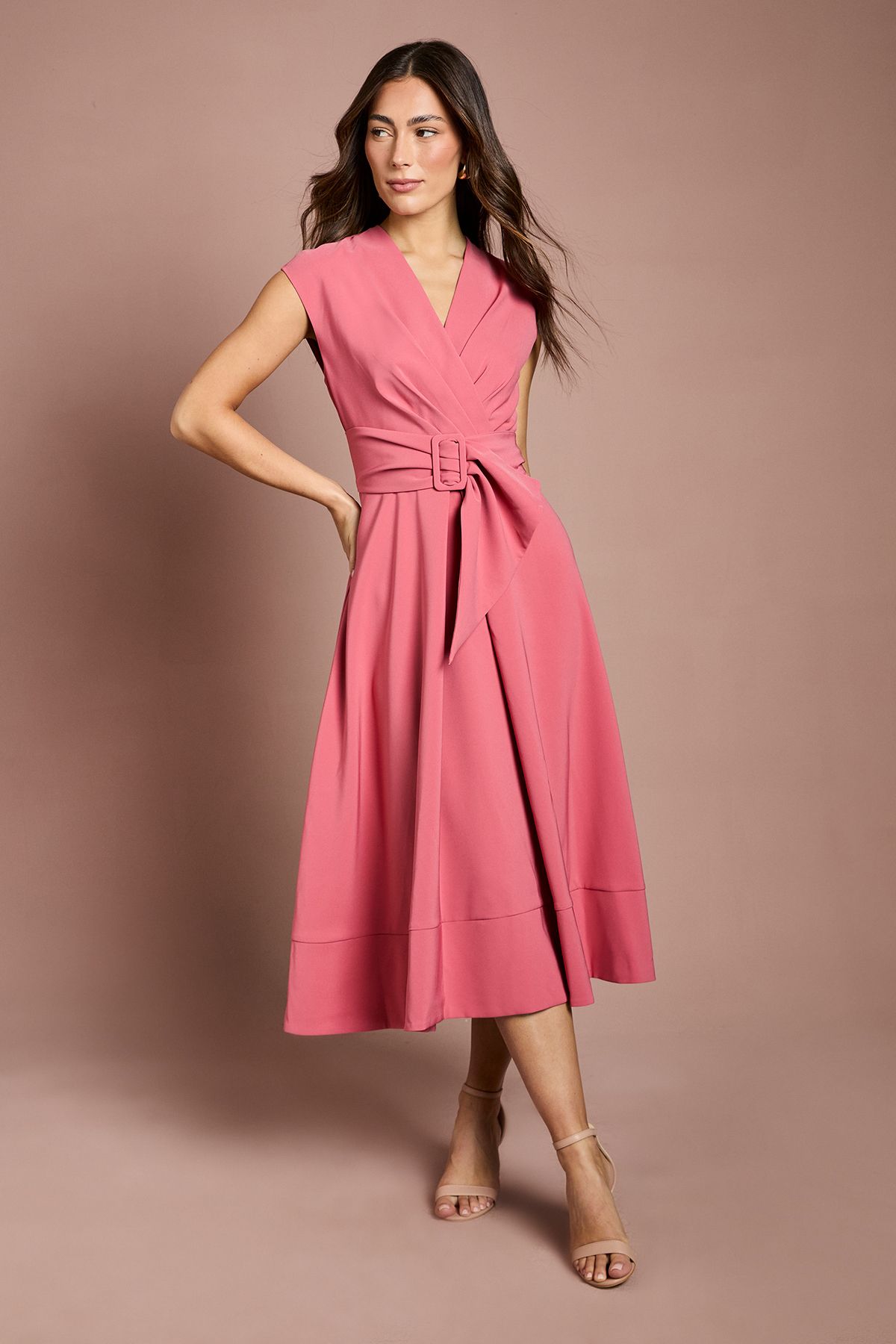 Belted Crepe Dress