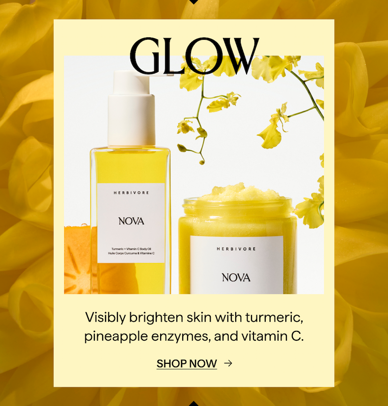 GLOW: Visibly brighten skin with turmeric pineapple enzymes, and vitamin C