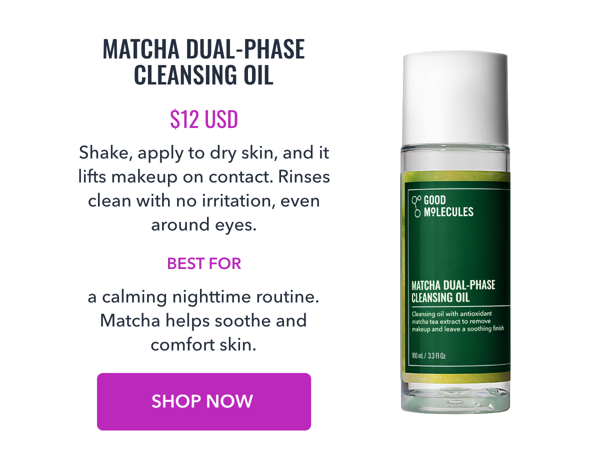 Matcha Dual-Phase Cleansing Oil - $12 USD