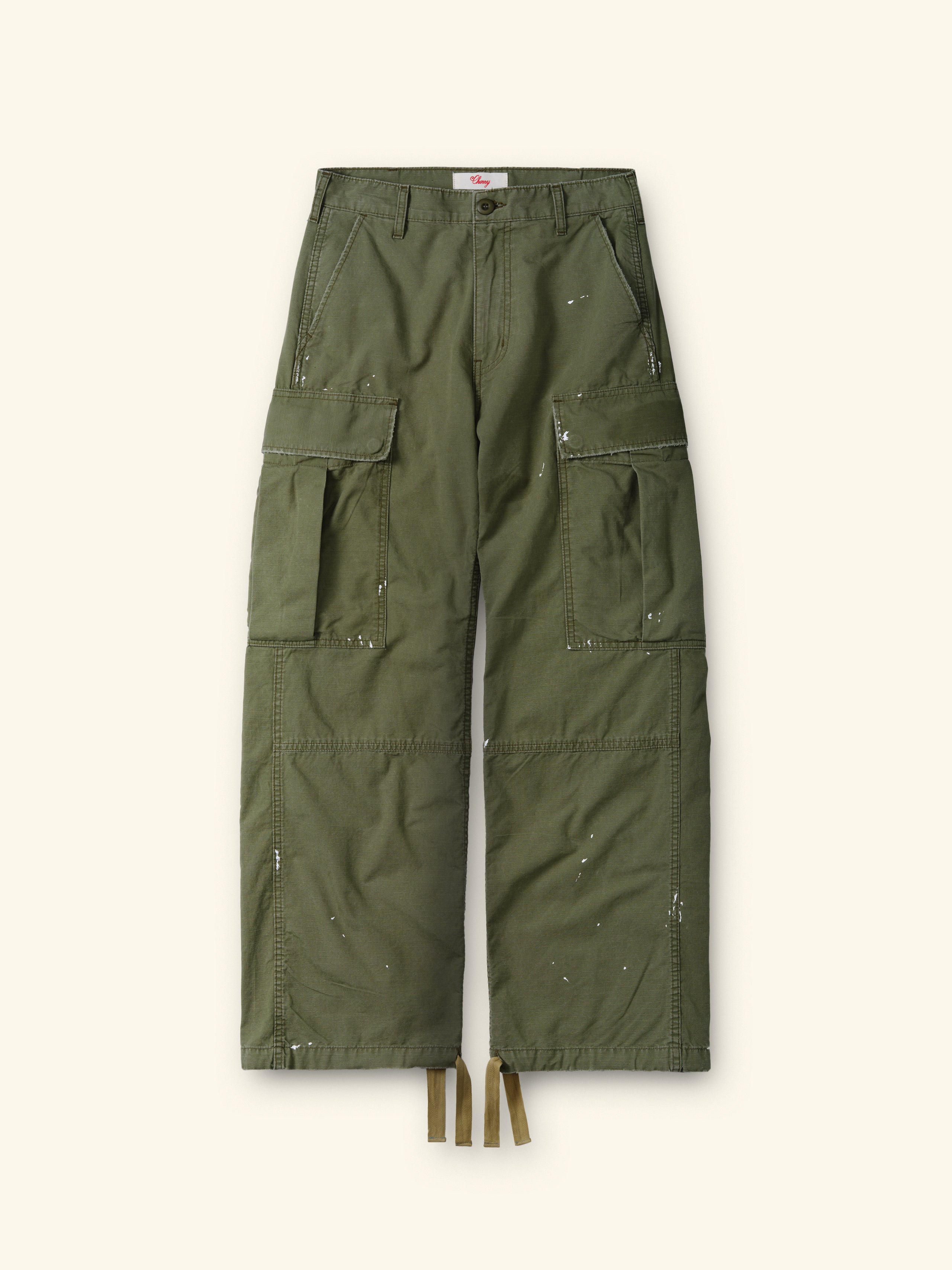 Image of Wide Leg Cargo Pants (Army Green)