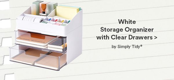 White Storage Organizer with Clear Drawers > by Simply Tidty®